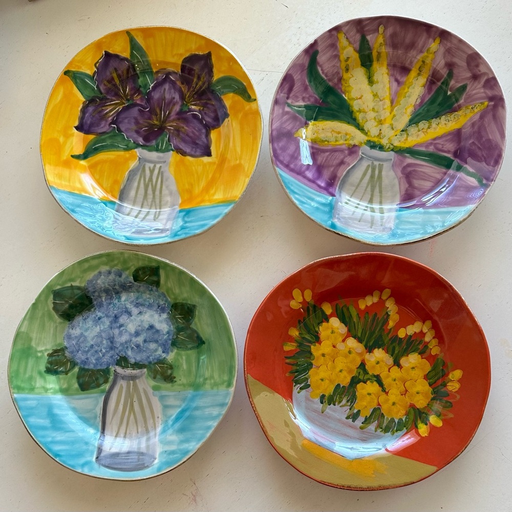 Vietri salad/luncheon plates - one of the treasured Sara’s Flowers versions.